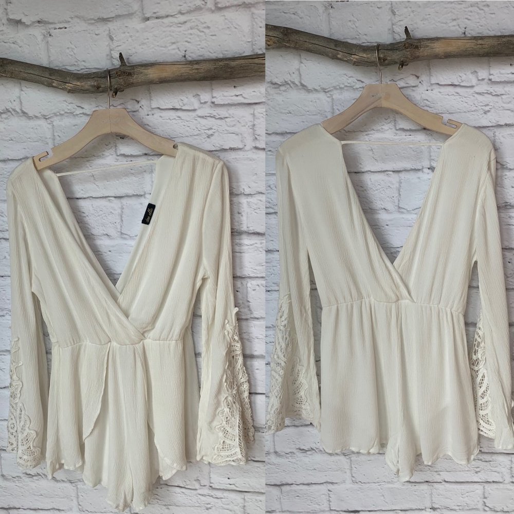 Dee Elle Romper with Open Back and Deep V